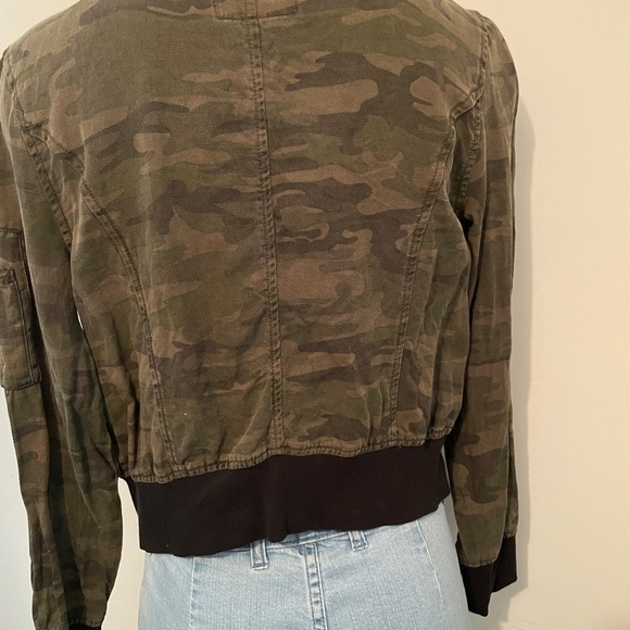 Sanctuary jacket bomber long sleeve camouflage green black womens extra small - Picture 4 of 5